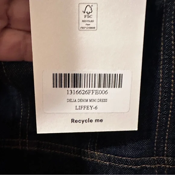 NWT Reformation Delia Denim Mini Dress size 6 reg $289 - Picture 9 of 12